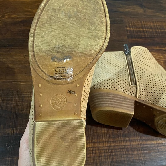 Lucky Brand perforated ankle booties in tan - Picture 4 of 5